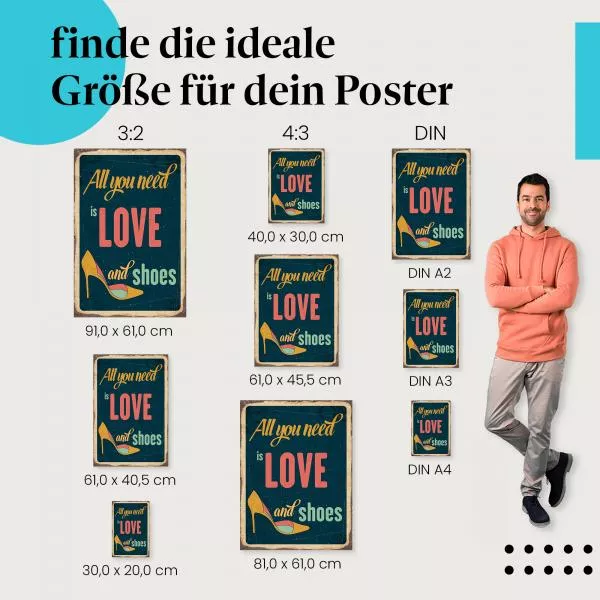 Liebe & Schuhe: Vintage-Poster | Postereck 0831 Liebe & Schuhe: Vintage-Poster | Postereck 0831